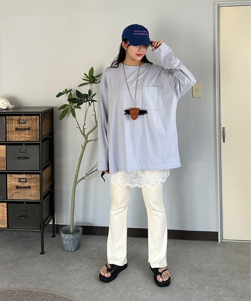 PILIT(ピリット)の「リブフレアパンツ(その他パンツ・レディース・ブラック/オフホワイト/杢グレー/ピンク・MEDIUM)」の16枚目の写真