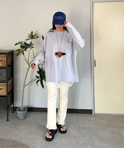 PILIT(ピリット)の「リブフレアパンツ(その他パンツ・レディース・ブラック/オフホワイト/杢グレー/ピンク・MEDIUM)」の17枚目の写真