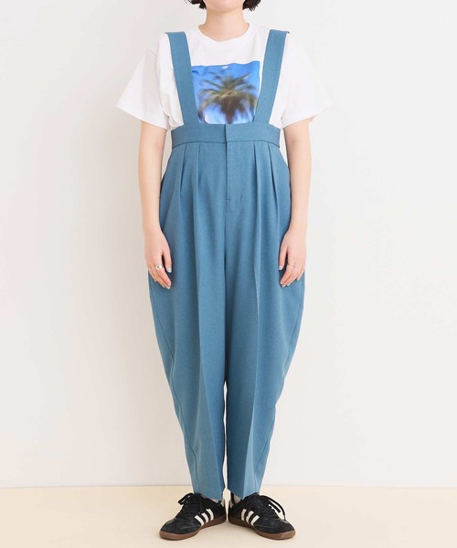 I am I in fact...（アイアムアイインファクト）の「LINEN-LIKE  BONBON パンツ（サロペット/オーバーオール・レディース・サックスブルー/ネイビー・FREE）」の18枚目の写真