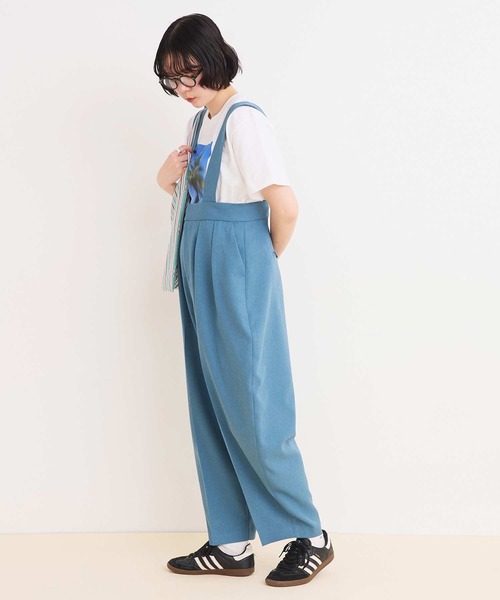 I am I in fact...（アイアムアイインファクト）の「LINEN-LIKE  BONBON パンツ（サロペット/オーバーオール・レディース・サックスブルー/ネイビー・FREE）」の9枚目の写真