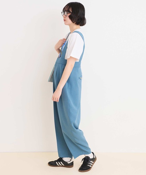 I am I in fact...（アイアムアイインファクト）の「LINEN-LIKE  BONBON パンツ（サロペット/オーバーオール・レディース・サックスブルー/ネイビー・FREE）」の15枚目の写真