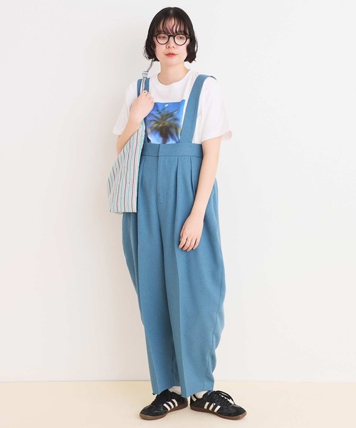 I am I in fact...（アイアムアイインファクト）の「LINEN-LIKE  BONBON パンツ（サロペット/オーバーオール・レディース・サックスブルー/ネイビー・FREE）」の10枚目の写真