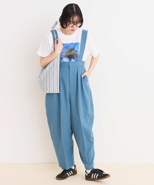I am I in fact...（アイアムアイインファクト）の「LINEN-LIKE  BONBON パンツ（サロペット/オーバーオール・レディース・サックスブルー/ネイビー・FREE）」の17枚目の写真