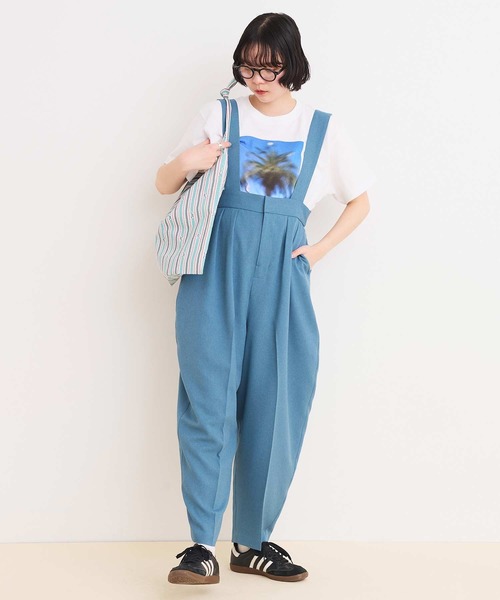 I am I in fact...（アイアムアイインファクト）の「LINEN-LIKE  BONBON パンツ（サロペット/オーバーオール・レディース・サックスブルー/ネイビー・FREE）」の11枚目の写真
