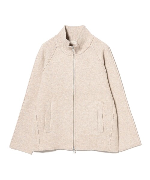 B:MING by BEAMS(ビーミングバイビームス)の「スタンドカラー ニット ジップ ブルゾン(ニット/セーター・レディース・ベージュ/ダークブラウン/グレー・ONE SIZE)」の3枚目の写真