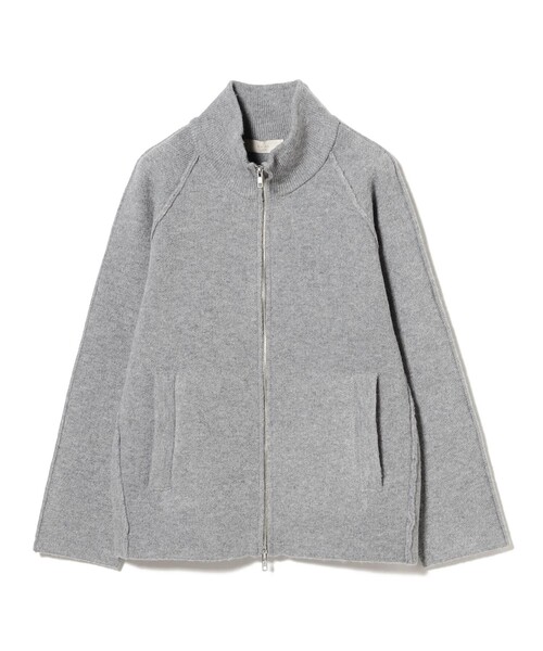 B:MING by BEAMS(ビーミングバイビームス)の「スタンドカラー ニット ジップ ブルゾン(ニット/セーター・レディース・ベージュ/ダークブラウン/グレー・ONE SIZE)」の2枚目の写真