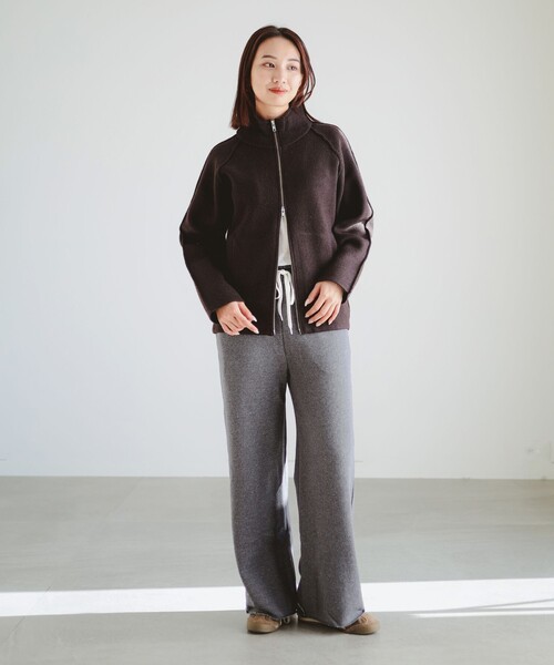 B:MING by BEAMS(ビーミングバイビームス)の「スタンドカラー ニット ジップ ブルゾン(ニット/セーター・レディース・ベージュ/ダークブラウン/グレー・ONE SIZE)」の21枚目の写真