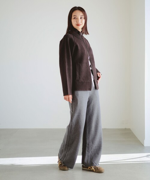 B:MING by BEAMS(ビーミングバイビームス)の「スタンドカラー ニット ジップ ブルゾン(ニット/セーター・レディース・ベージュ/ダークブラウン/グレー・ONE SIZE)」の20枚目の写真