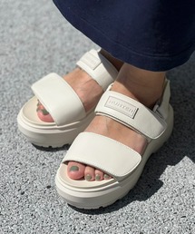 HUNTER（ハンター）の「【HUNTER】 U CITY REBEL LEATHER HEEL STRAP SANDAL シティレーベルレザーヒールストラップサンダル（サンダル）」
