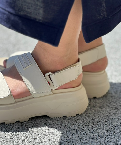 HUNTER】 U CITY REBEL LEATHER HEEL STRAP SANDAL シティ