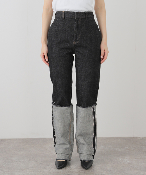 LIVINGTONE（リヴィントーン）の「LIVINGTONE DOLK Straight loose LT-DOLK5-08：デニムパンツ（デニムパンツ・レディース・ブラック・36/34）」の4枚目の写真