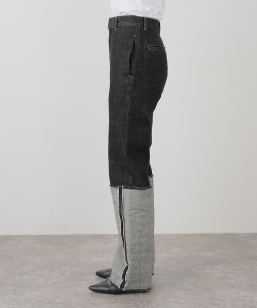 LIVINGTONE（リヴィントーン）の「LIVINGTONE DOLK Straight loose LT-DOLK5-08：デニムパンツ（デニムパンツ・レディース・ブラック・36/34）」の5枚目の写真