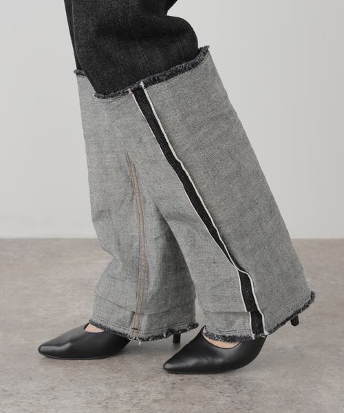 LIVINGTONE（リヴィントーン）の「LIVINGTONE DOLK Straight loose LT-DOLK5-08：デニムパンツ（デニムパンツ・レディース・ブラック・36/34）」の10枚目の写真