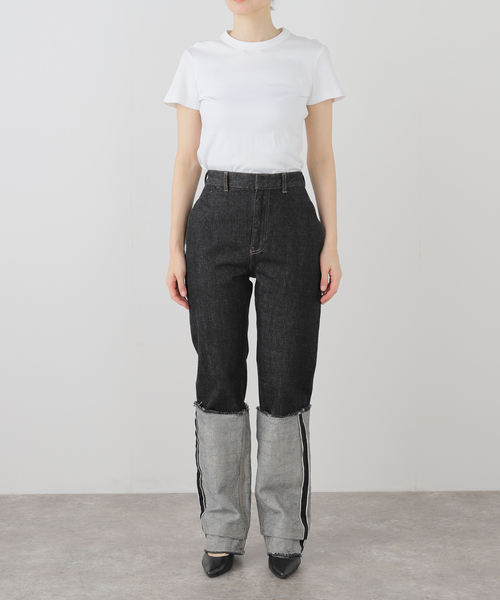 LIVINGTONE（リヴィントーン）の「LIVINGTONE DOLK Straight loose LT-DOLK5-08：デニムパンツ（デニムパンツ・レディース・ブラック・36/34）」の15枚目の写真