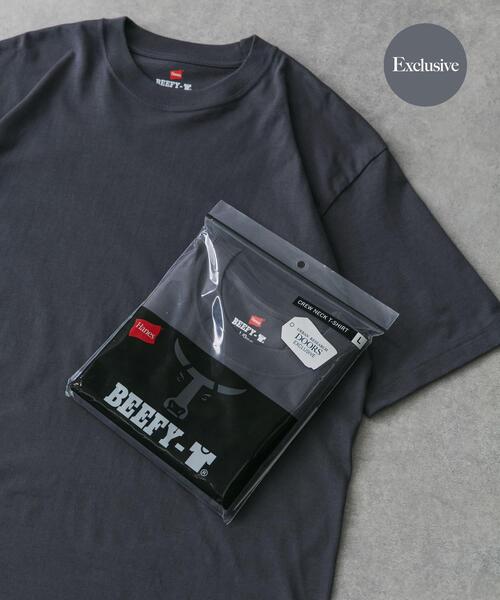 HANES（ヘインズ）の「『別注』Hanes×DOORS　BEEFY-T DOORS FIT Short-Sleeve（Tシャツ/カットソー・メンズ・ネイビー/ダークグレー/ブラック/グレー/ホワイト・MEDIUM/XX-LARGE/X-LARGE/LARGE）」の5枚目の写真