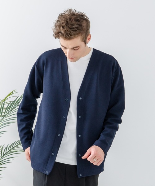 Blue Standard （ブルースタンダード）の「【Blue Standard:ブルースタンダード】ドライリップル ボタンカーディガン 吸水速乾 ストレッチ イージーケア さらさら快適（カーディガン/ボレロ・メンズ・ブラック/ライトグレー/ネイビー・MEDIUM/LARGE/X-LARGE）」の16枚目の写真