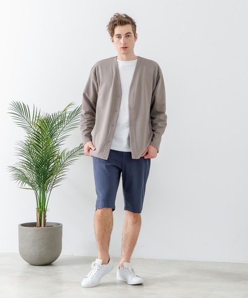 Blue Standard （ブルースタンダード）の「【Blue Standard:ブルースタンダード】ドライリップル ボタンカーディガン 吸水速乾 ストレッチ イージーケア さらさら快適（カーディガン/ボレロ・メンズ・ブラック/ライトグレー/ネイビー・MEDIUM/LARGE/X-LARGE）」の7枚目の写真