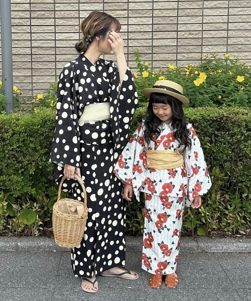 Neina（ネイナ）の「【浴衣】ドット柄ワンピース浴衣セット（上衣＋ワンピース＋帯） 〔Neina〕（浴衣・レディース・ホワイト系/ブラック系・FREE）」の12枚目の写真