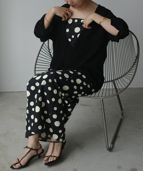 Neina（ネイナ）の「【浴衣】ドット柄ワンピース浴衣セット（上衣＋ワンピース＋帯） 〔Neina〕（浴衣・レディース・ホワイト系/ブラック系・FREE）」の7枚目の写真