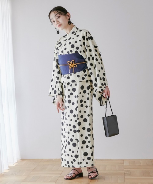 Neina（ネイナ）の「【浴衣】ドット柄ワンピース浴衣セット（上衣＋ワンピース＋帯） 〔Neina〕（浴衣・レディース・ホワイト系/ブラック系・FREE）」の19枚目の写真