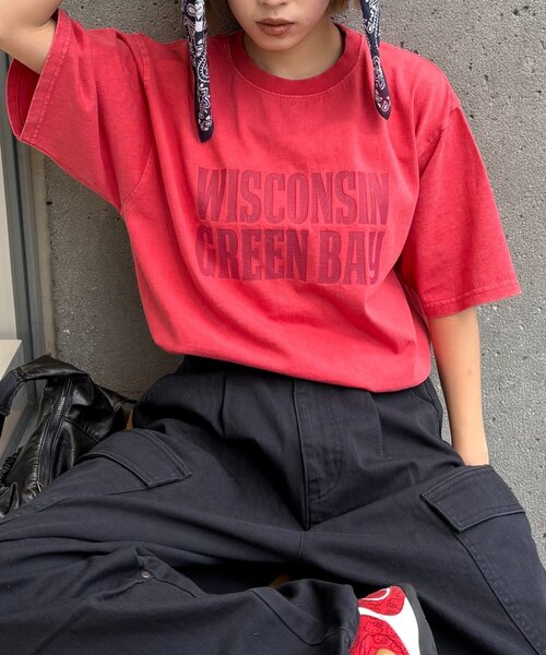 CIAOPANIC TYPY(チャオパニックティピー)の「【UNISEX】アシッドウォッシュ加工ロゴTEE(Tシャツ/カットソー・レディース・ブラック/ネイビー/ライトグレー/レッド/オレンジ/グリーン・MEDIUM/LARGE)」の22枚目の写真