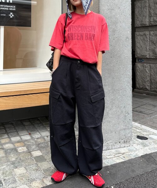 CIAOPANIC TYPY(チャオパニックティピー)の「【UNISEX】アシッドウォッシュ加工ロゴTEE(Tシャツ/カットソー・レディース・ブラック/ネイビー/ライトグレー/レッド/オレンジ/グリーン・MEDIUM/LARGE)」の15枚目の写真