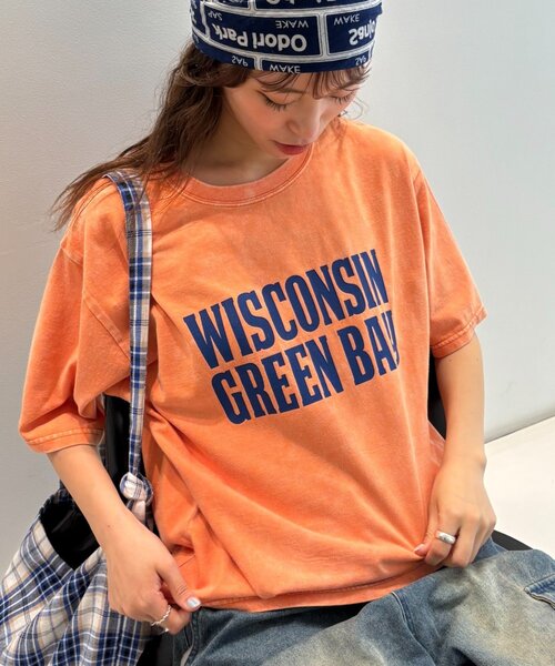 UNISEX】アシッドウォッシュ加工ロゴTEE（Tシャツ/カットソー