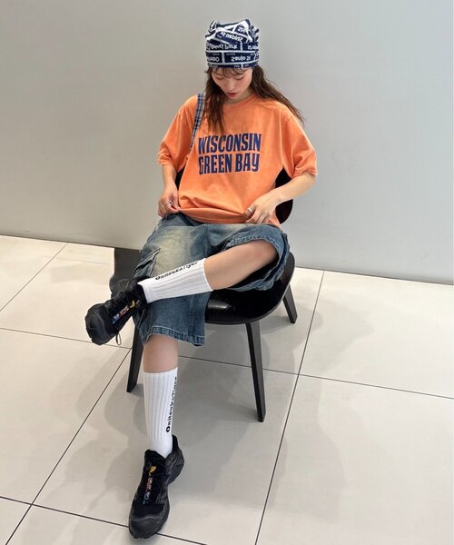 CIAOPANIC TYPY(チャオパニックティピー)の「【UNISEX】アシッドウォッシュ加工ロゴTEE(Tシャツ/カットソー・レディース・ブラック/ネイビー/ライトグレー/レッド/オレンジ/グリーン・MEDIUM/LARGE)」の17枚目の写真