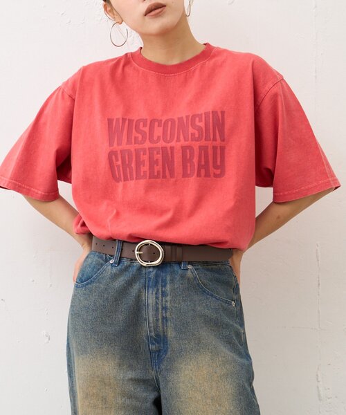 CIAOPANIC TYPY(チャオパニックティピー)の「【UNISEX】アシッドウォッシュ加工ロゴTEE(Tシャツ/カットソー・レディース・ブラック/ネイビー/ライトグレー/レッド/オレンジ/グリーン・MEDIUM/LARGE)」の21枚目の写真