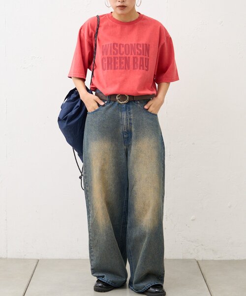 CIAOPANIC TYPY(チャオパニックティピー)の「【UNISEX】アシッドウォッシュ加工ロゴTEE(Tシャツ/カットソー・レディース・ブラック/ネイビー/ライトグレー/レッド/オレンジ/グリーン・MEDIUM/LARGE)」の20枚目の写真