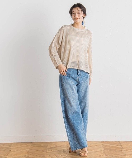 Droite lautreamont(ドロワットロートレアモン)の「カーブデニムパンツ≪洗濯機で洗える≫(デニムパンツ・レディース・ブルー・M)」の15枚目の写真