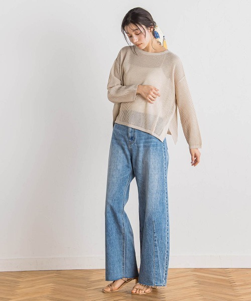 Droite lautreamont(ドロワットロートレアモン)の「カーブデニムパンツ≪洗濯機で洗える≫(デニムパンツ・レディース・ブルー・M)」の16枚目の写真