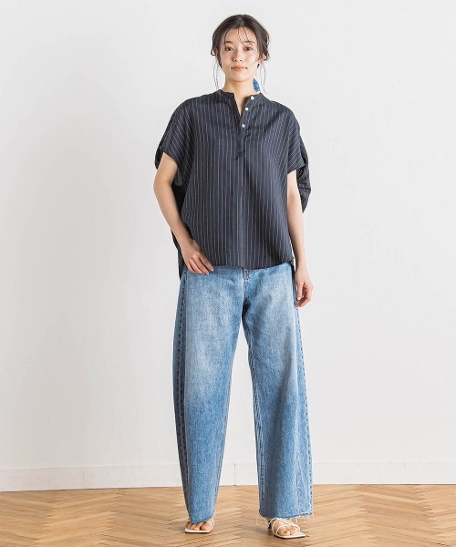 Droite lautreamont(ドロワットロートレアモン)の「カーブデニムパンツ≪洗濯機で洗える≫(デニムパンツ・レディース・ブルー・M)」の17枚目の写真