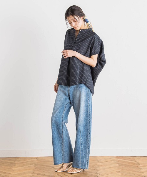 Droite lautreamont(ドロワットロートレアモン)の「カーブデニムパンツ≪洗濯機で洗える≫(デニムパンツ・レディース・ブルー・M)」の18枚目の写真