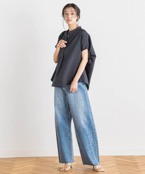 Droite lautreamont(ドロワットロートレアモン)の「カーブデニムパンツ≪洗濯機で洗える≫(デニムパンツ・レディース・ブルー・M)」の21枚目の写真