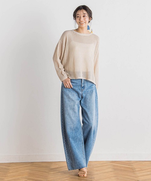 Droite lautreamont(ドロワットロートレアモン)の「カーブデニムパンツ≪洗濯機で洗える≫(デニムパンツ・レディース・ブルー・M)」の11枚目の写真