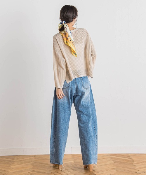 Droite lautreamont(ドロワットロートレアモン)の「カーブデニムパンツ≪洗濯機で洗える≫(デニムパンツ・レディース・ブルー・M)」の13枚目の写真