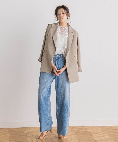 Droite lautreamont(ドロワットロートレアモン)の「カーブデニムパンツ≪洗濯機で洗える≫(デニムパンツ・レディース・ブルー・M)」の9枚目の写真