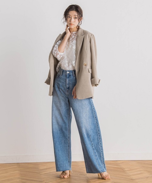 Droite lautreamont(ドロワットロートレアモン)の「カーブデニムパンツ≪洗濯機で洗える≫(デニムパンツ・レディース・ブルー・M)」の10枚目の写真