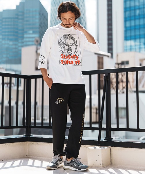 seventy seven（セブンティセブン）の「mlt5169-middle onz  3-4 sleeve t-shirts (77LADY)　七分袖Tシャツ（Tシャツ/カットソー・メンズ・ネイビー/ホワイト/ブラック・S/M/L/XL）」の6枚目の写真
