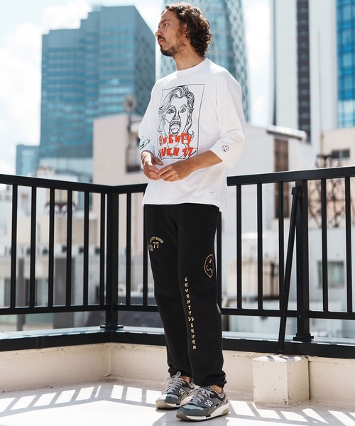 seventy seven（セブンティセブン）の「mlt5169-middle onz  3-4 sleeve t-shirts (77LADY)　七分袖Tシャツ（Tシャツ/カットソー・メンズ・ネイビー/ホワイト/ブラック・S/M/L/XL）」の7枚目の写真