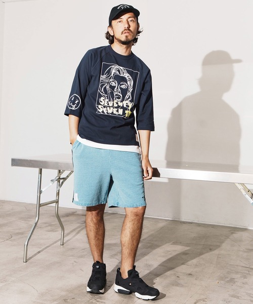 seventy seven（セブンティセブン）の「mlt5169-middle onz  3-4 sleeve t-shirts (77LADY)　七分袖Tシャツ（Tシャツ/カットソー・メンズ・ネイビー/ホワイト/ブラック・S/M/L/XL）」の12枚目の写真