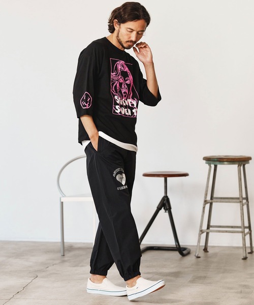 seventy seven（セブンティセブン）の「mlt5169-middle onz  3-4 sleeve t-shirts (77LADY)　七分袖Tシャツ（Tシャツ/カットソー・メンズ・ネイビー/ホワイト/ブラック・S/M/L/XL）」の17枚目の写真
