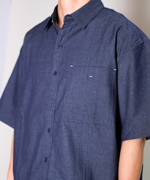 R.(rehacer)(アールドット(レアセル))の「R. : Wide Loose Light oz Denim S/S Shirt(シャツ/ブラウス・メンズ・インディゴブルー・MEDIUM/LARGE/X-LARGE)」の8枚目の写真