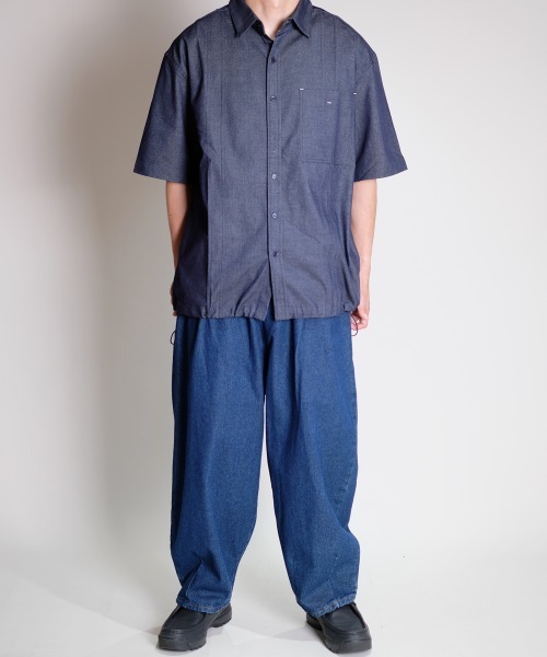 R.(rehacer)(アールドット(レアセル))の「R. : Wide Loose Light oz Denim S/S Shirt(シャツ/ブラウス・メンズ・インディゴブルー・MEDIUM/LARGE/X-LARGE)」の2枚目の写真