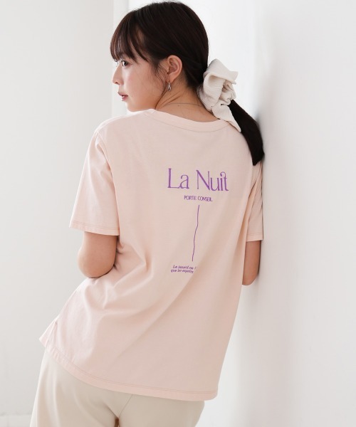 Bab(バブ)の「バックロゴ刺繍半袖Tシャツ(Tシャツ/カットソー・レディース・イエロー/ピンク/オフホワイト/ブラック・M)」の1枚目の写真
