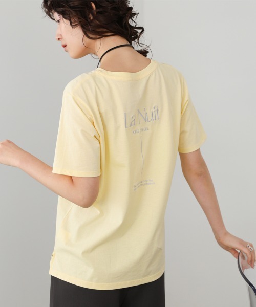 Bab(バブ)の「バックロゴ刺繍半袖Tシャツ(Tシャツ/カットソー・レディース・イエロー/ピンク/オフホワイト/ブラック・M)」の4枚目の写真