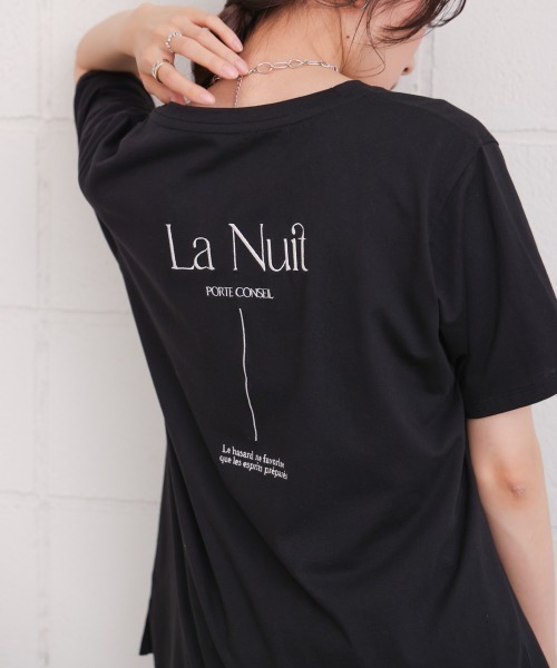 Bab(バブ)の「バックロゴ刺繍半袖Tシャツ(Tシャツ/カットソー・レディース・イエロー/ピンク/オフホワイト/ブラック・M)」の3枚目の写真