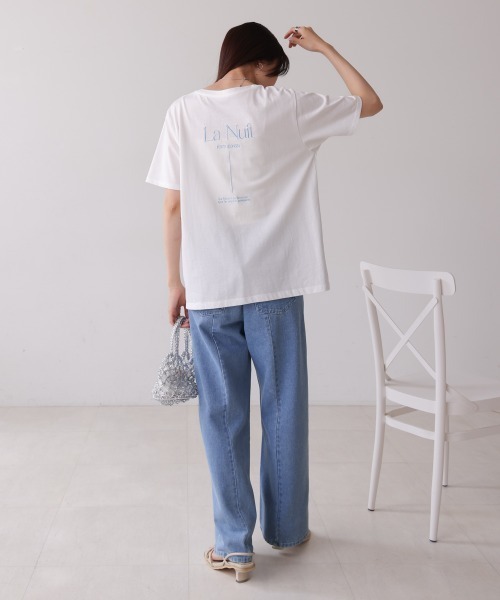 Bab(バブ)の「バックロゴ刺繍半袖Tシャツ(Tシャツ/カットソー・レディース・イエロー/ピンク/オフホワイト/ブラック・M)」の11枚目の写真