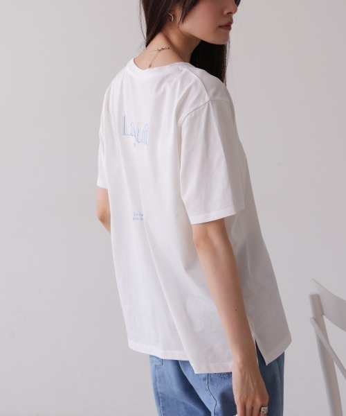 Bab(バブ)の「バックロゴ刺繍半袖Tシャツ(Tシャツ/カットソー・レディース・イエロー/ピンク/オフホワイト/ブラック・M)」の12枚目の写真